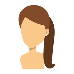 young woman shirtless avatar character vector illustration design