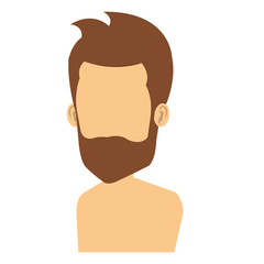 young man shirtless avatar character vector illustration design