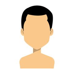 young man shirtless avatar character vector illustration design