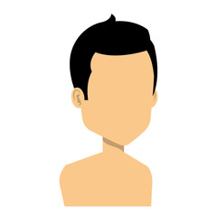 young man shirtless avatar character vector illustration design