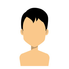 young man shirtless avatar character vector illustration design