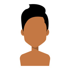 young man shirtless avatar character vector illustration design