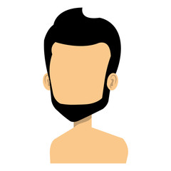 young man shirtless avatar character vector illustration design