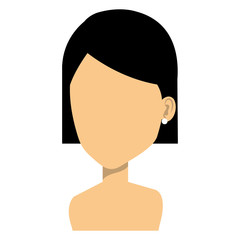 young woman shirtless avatar character vector illustration design