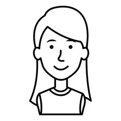 young woman avatar character vector illustration design