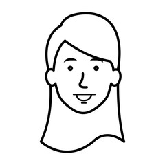 young woman avatar character vector illustration design