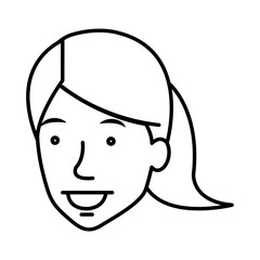 young woman avatar character vector illustration design