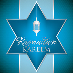 Label Ramadan Kareem (Generous Ramadan) card in vector format.