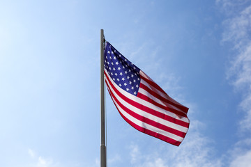 Flag of United States on a flagpole