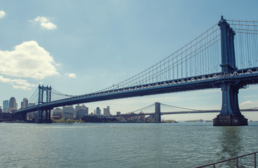 Manhattan Bridge and the City.