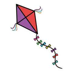 kite flying isolated icon vector illustration design