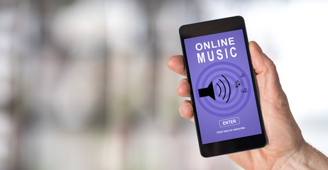 Online music concept on a smartphone