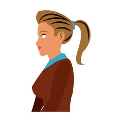 portrait character woman business worker vector illustration