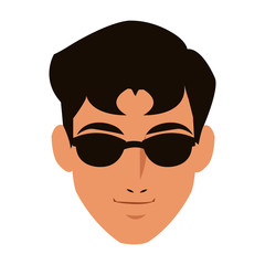 face man adult business avatar vector illustration
