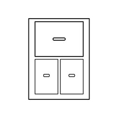 outline drawers from wooden cabinet image vector illustration
