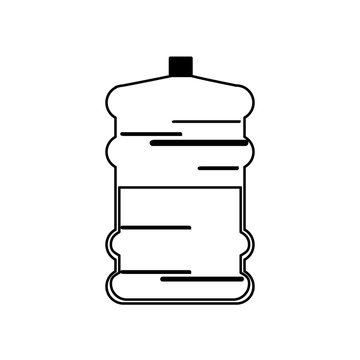water bottle big plastic dispenser outline vector illustration