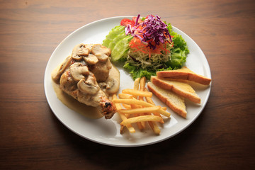 Chicken Steak with Mushroom Sauce