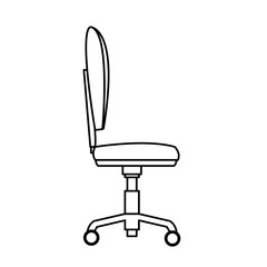 chair office wheel soft profile outline vector illustration