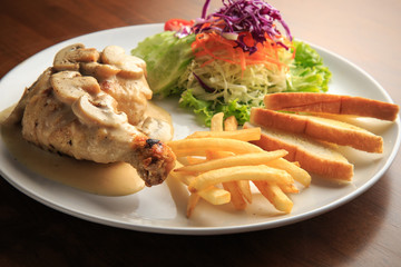 Chicken Steak with Mushroom Sauce