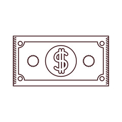 monochrome silhouette of dollar bill vector illustration