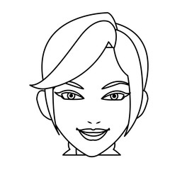 portrait woman business professional person line vector illustration