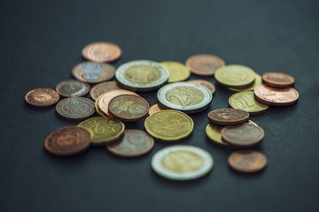 Euro currency on a dark background