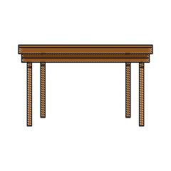 wooden table furniture ornament empty image vector illustration