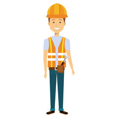 construction workman avatar character vector illustration design