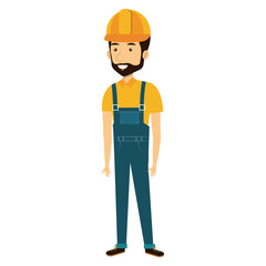 construction workman avatar character vector illustration design