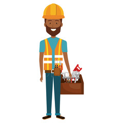 construction workman avatar character vector illustration design
