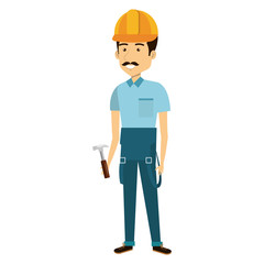 construction workman avatar character vector illustration design