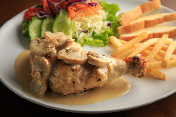 Chicken Steak with Mushroom Sauce