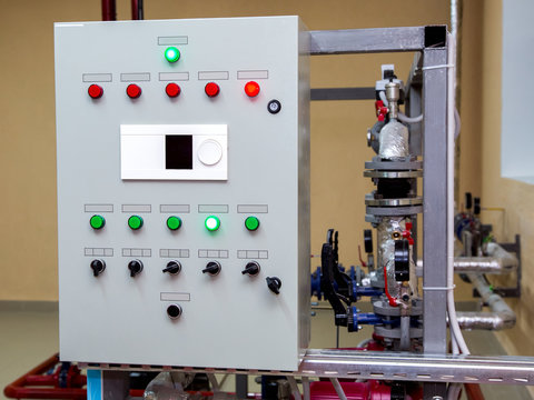 control bar of automatic system boiler station.