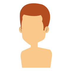 young man shirtless avatar character vector illustration design