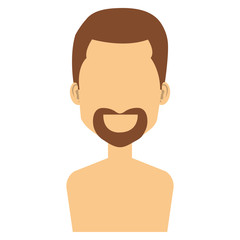 young man shirtless avatar character vector illustration design