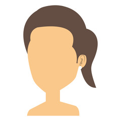 young woman shirtless avatar character vector illustration design