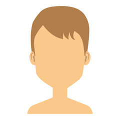 young man shirtless avatar character vector illustration design
