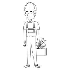 Obraz na płótnie Canvas construction workman avatar character vector illustration design