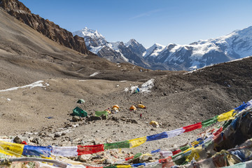 Obóz pod przełęczą Thorong, Himalaje Nepal © Rafał Bachanek