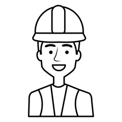 construction workman avatar character vector illustration design
