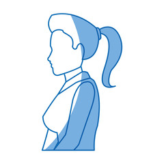 portrait young girl business avatar design vector illustration