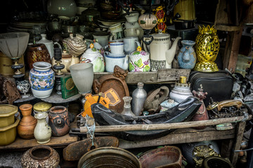 Souvenirs store sells unique goods photo taken in Jakarta Indonesia