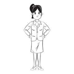 Fototapeta premium cartoon character businesswoman standing with formal clothes vector illustration
