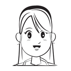 Obraz premium cartoon character woman face design vector illustration