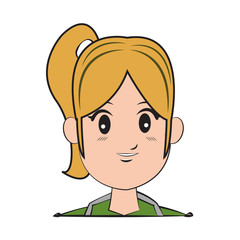 cartoon character woman face design vector illustration