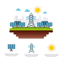 Obraz premium types of energy sources eco friendly related image vector illustration design 