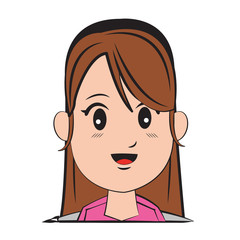 cartoon character woman face design vector illustration