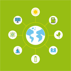 types of energy sources eco friendly related image vector illustration design 
