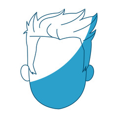 cartoon head young man faceless silhouette vector illustration