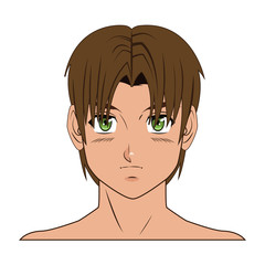 young guy. anime boy character japanese vector illustration